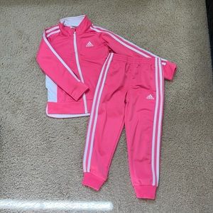 Girls size 5T adidas track suit. Like new